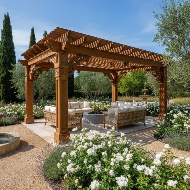 Drewniana architektura ogrodowa jako element luksusowej posiadłości